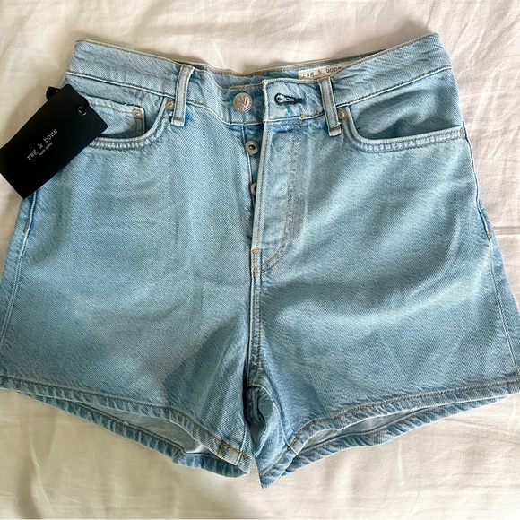 Rag & Bone NWT Featherweight Maya Blue Jean Shorts High-Waisted Size 26 - Picture 3 of 8